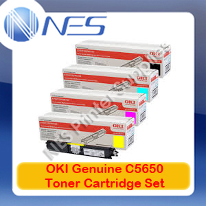 OKI Genuine 43865712-BK+43872309-43872311 C/M/Y (Set of 4) Toner Cartridge for C5650/C5750